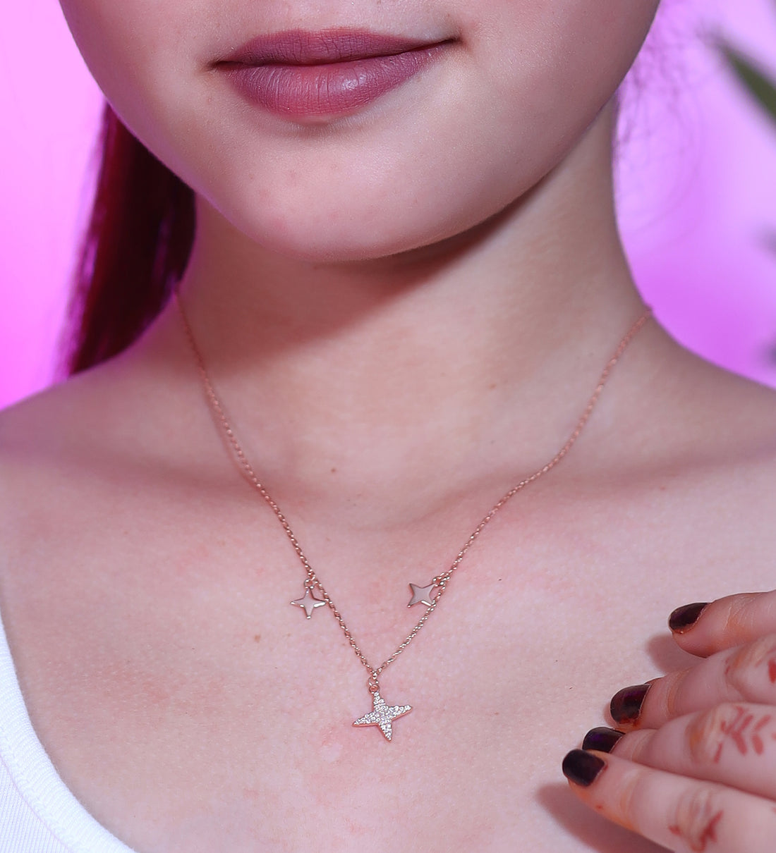 Sparkling Star Drop Necklace