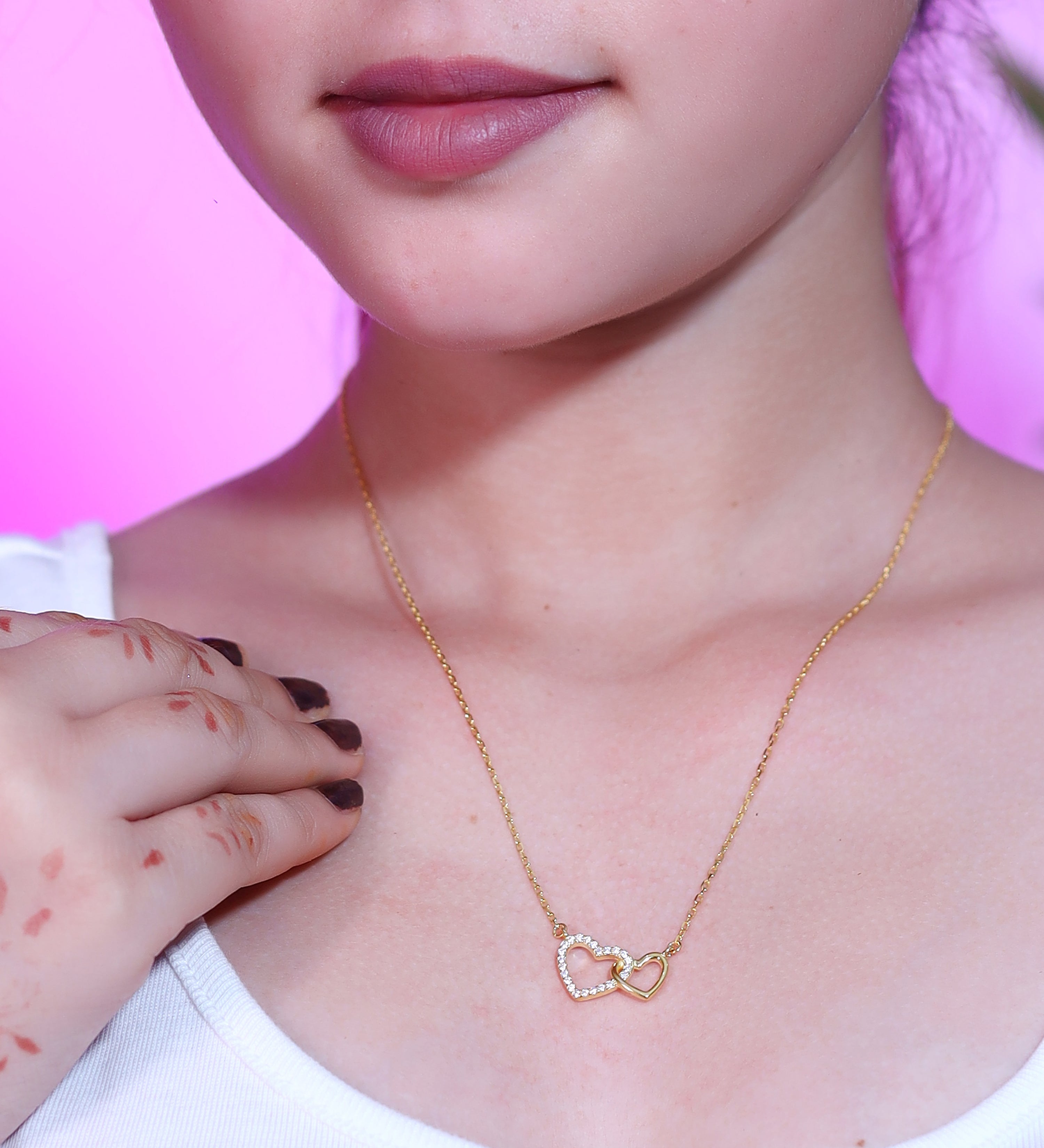 Twin Heart Pendant Necklace