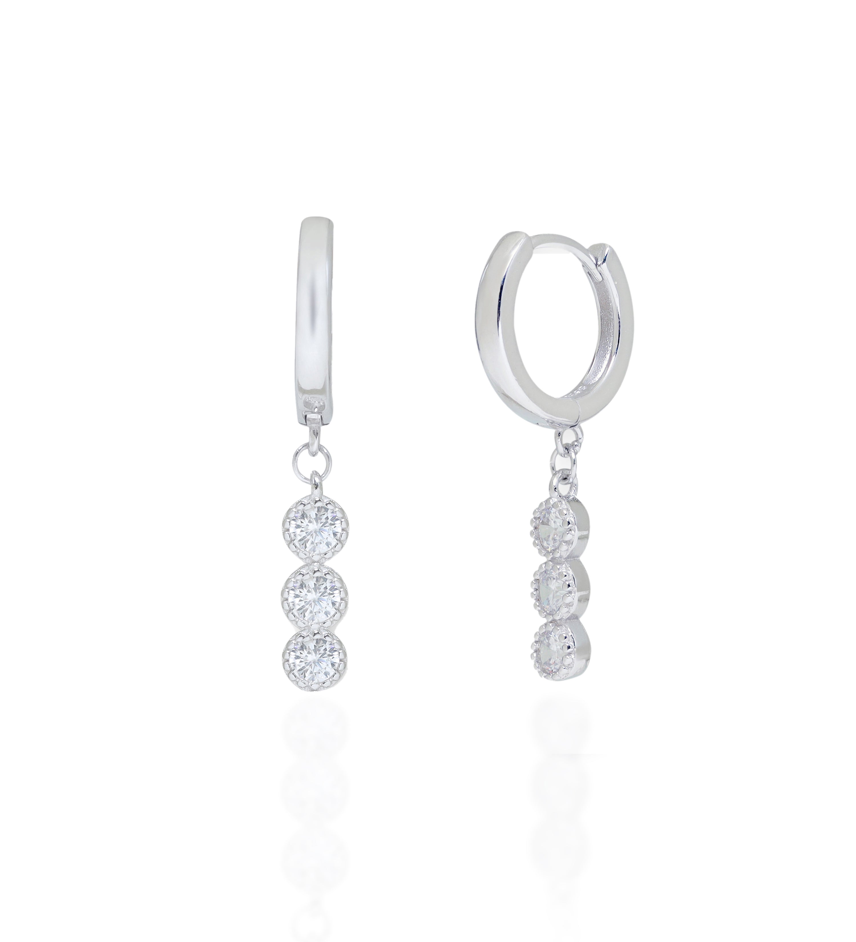 Silver Trio Drops Hoops