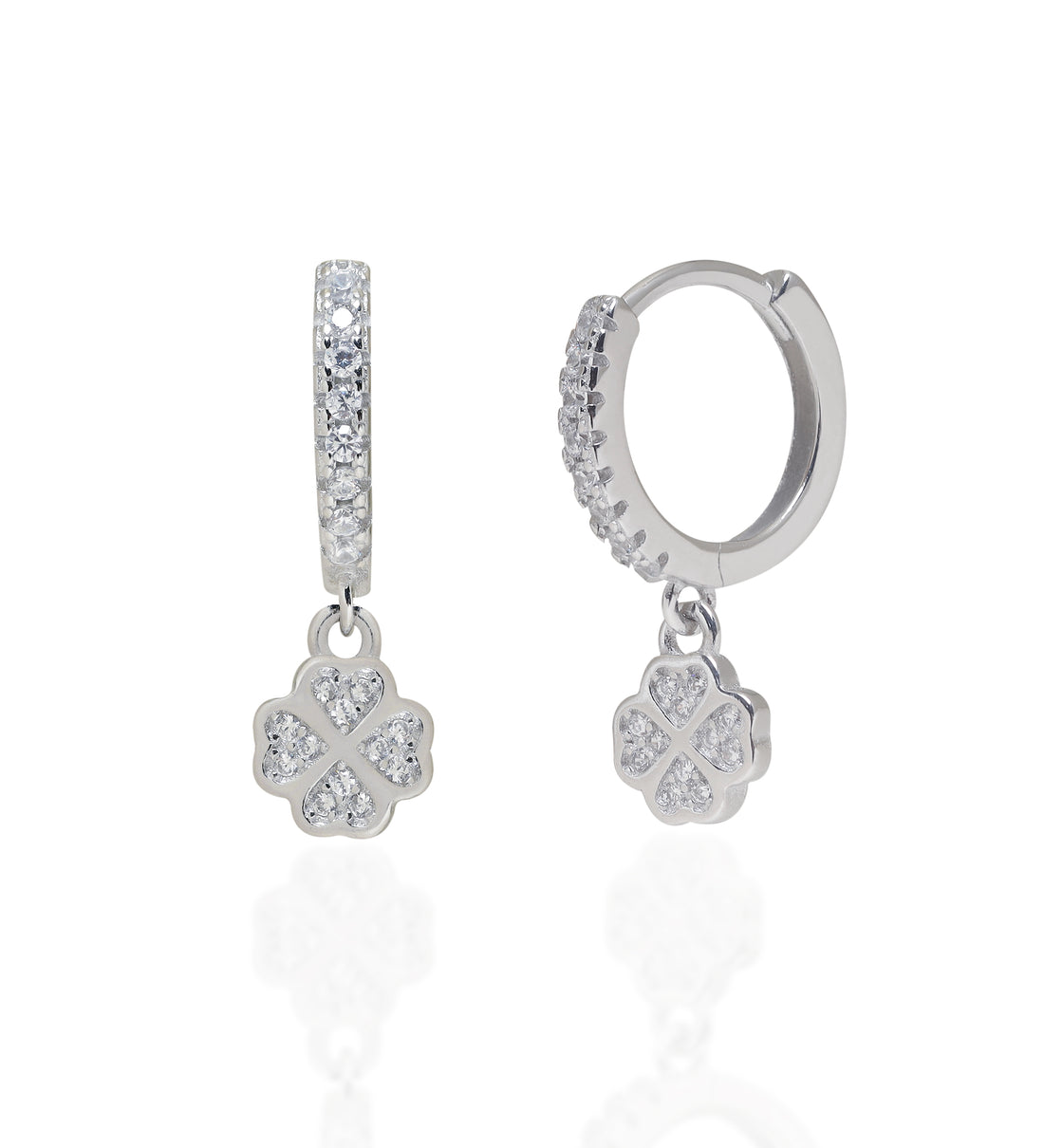 Floral Diamond Drop Hoop