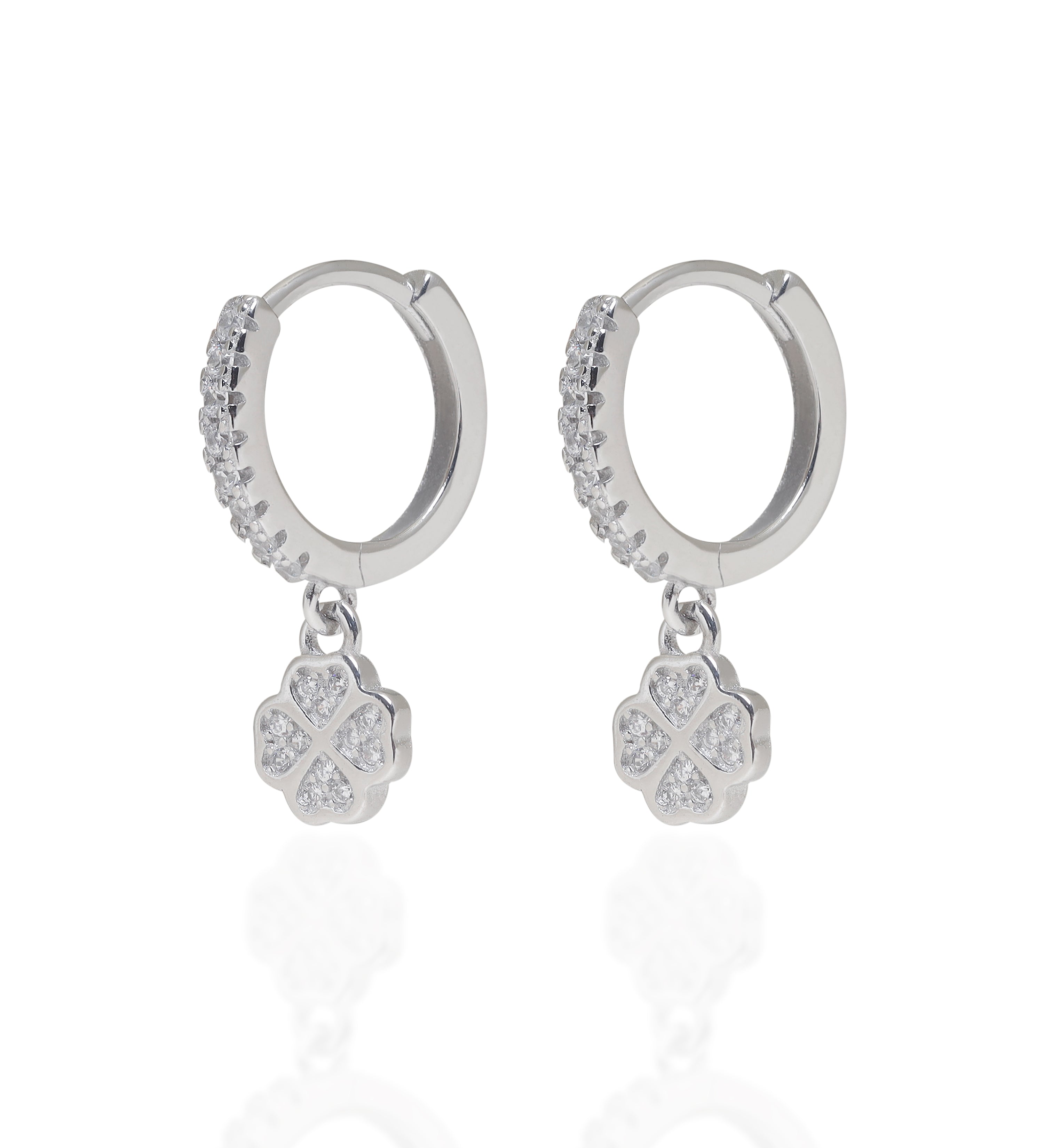 Floral Diamond Drop Hoop