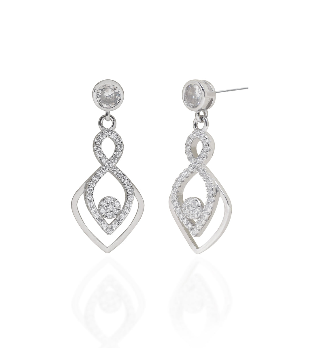 Infinity Diamond Drop Stud