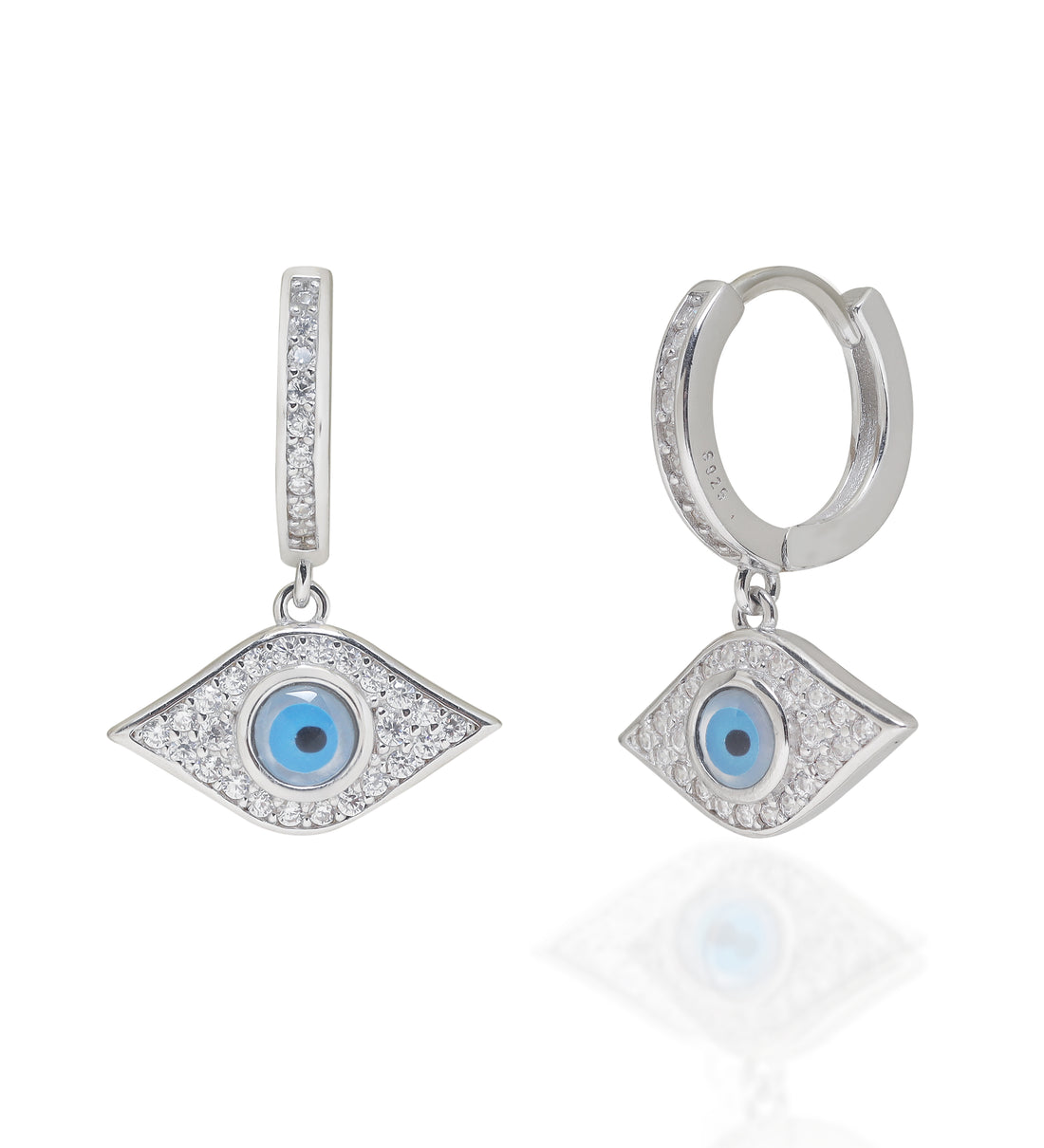Evil Eye Diamond Hoop