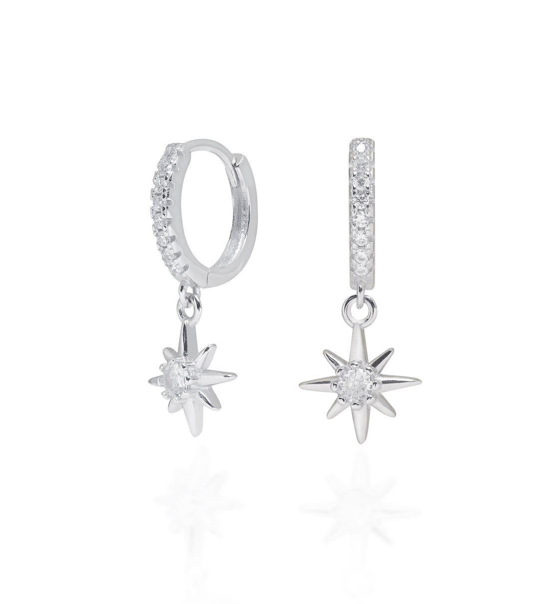 Twinkle Star Charm Hoops