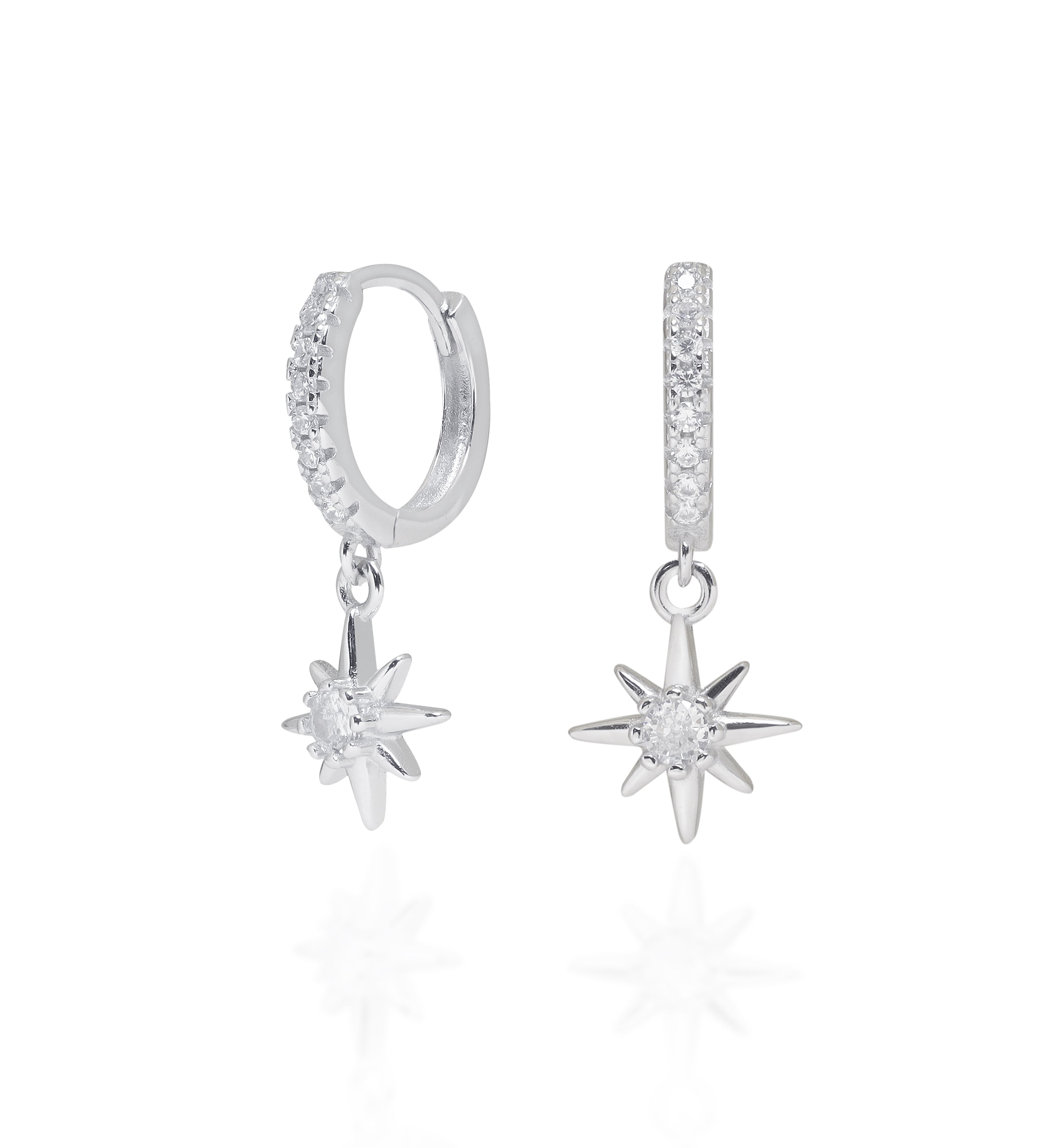 Twinkle Star Charm Hoops