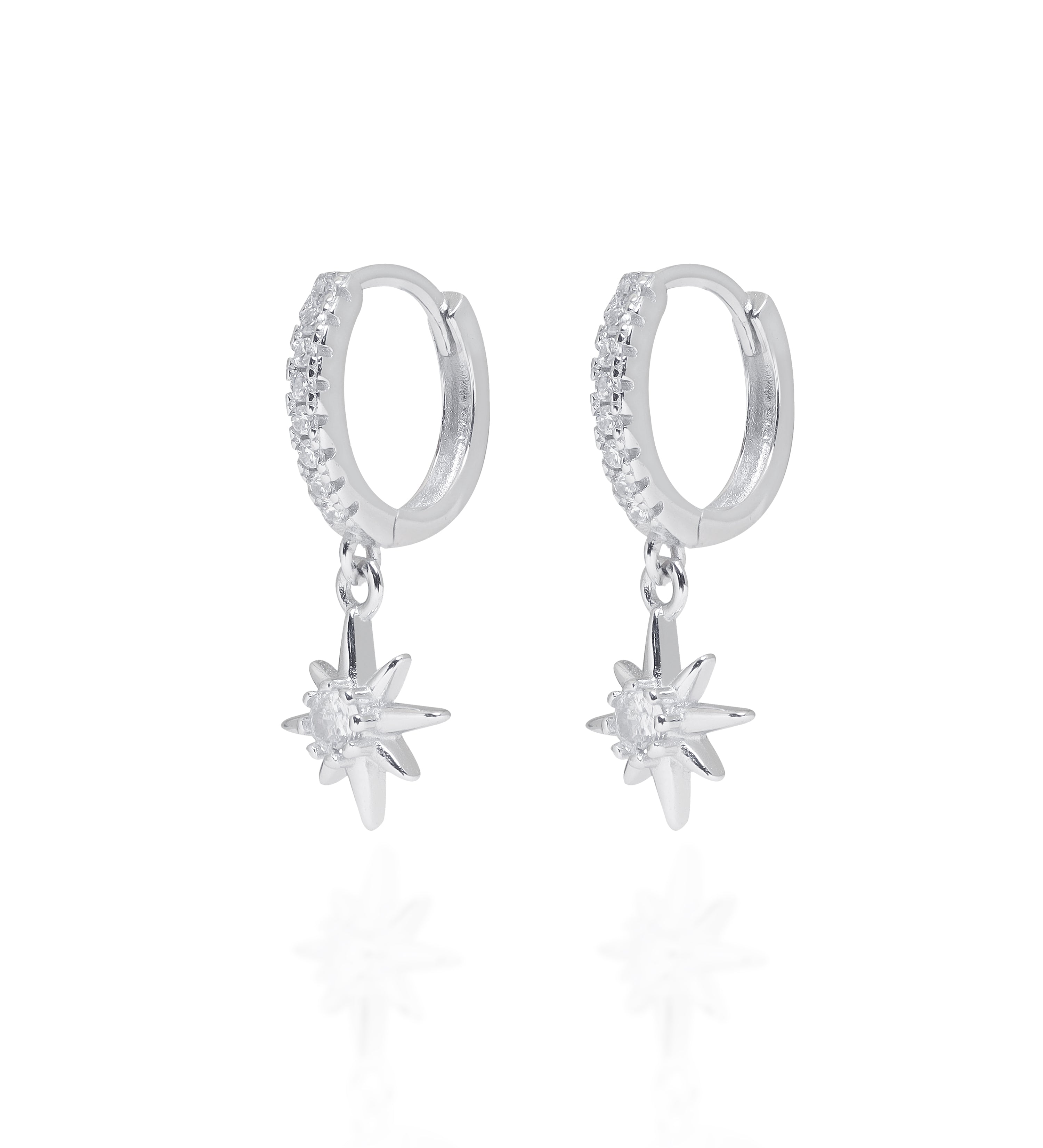Twinkle Star Charm Hoops