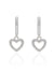 Diamond Heart Charm Hoops