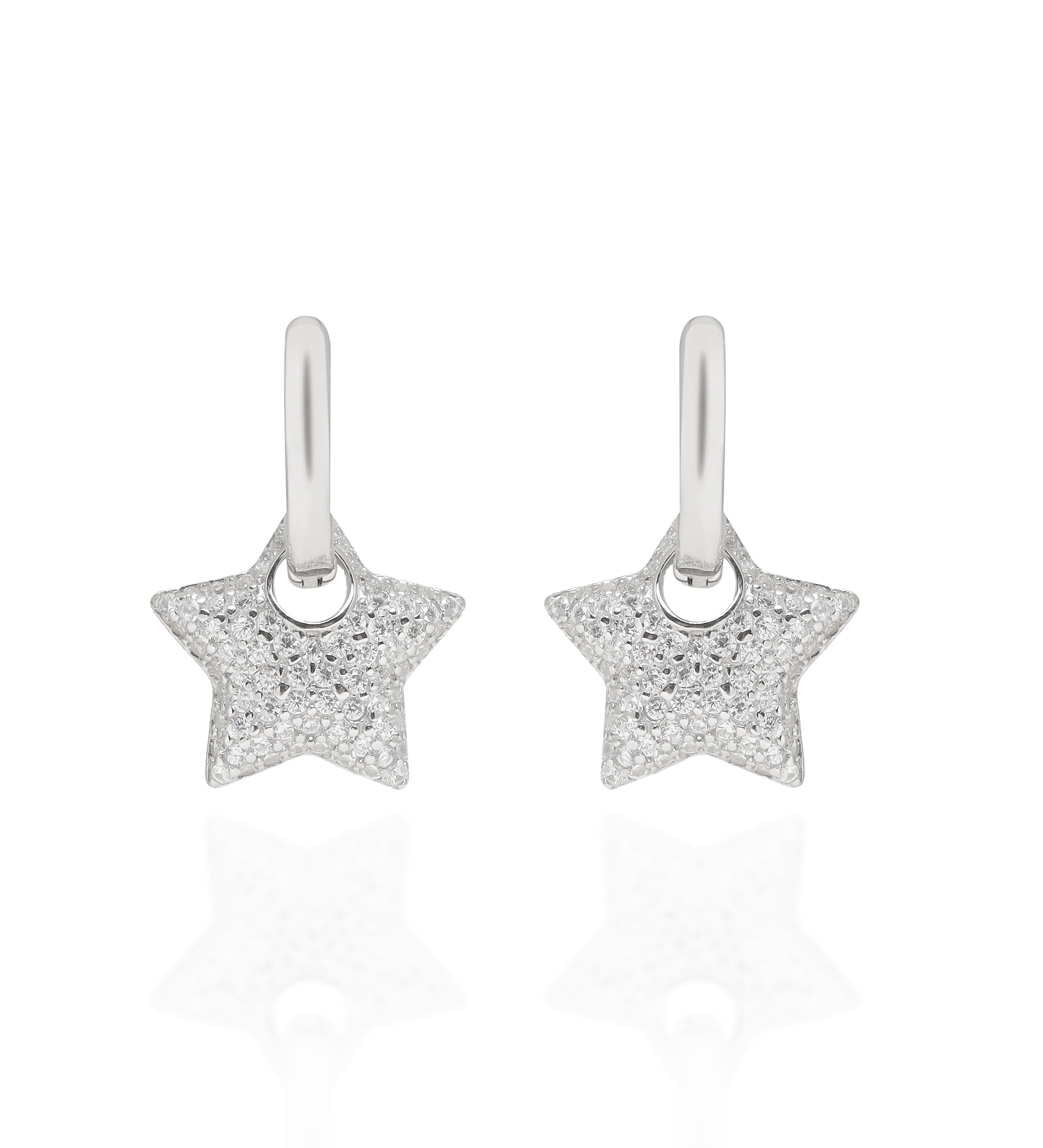Sparkle Star Drop Hoops