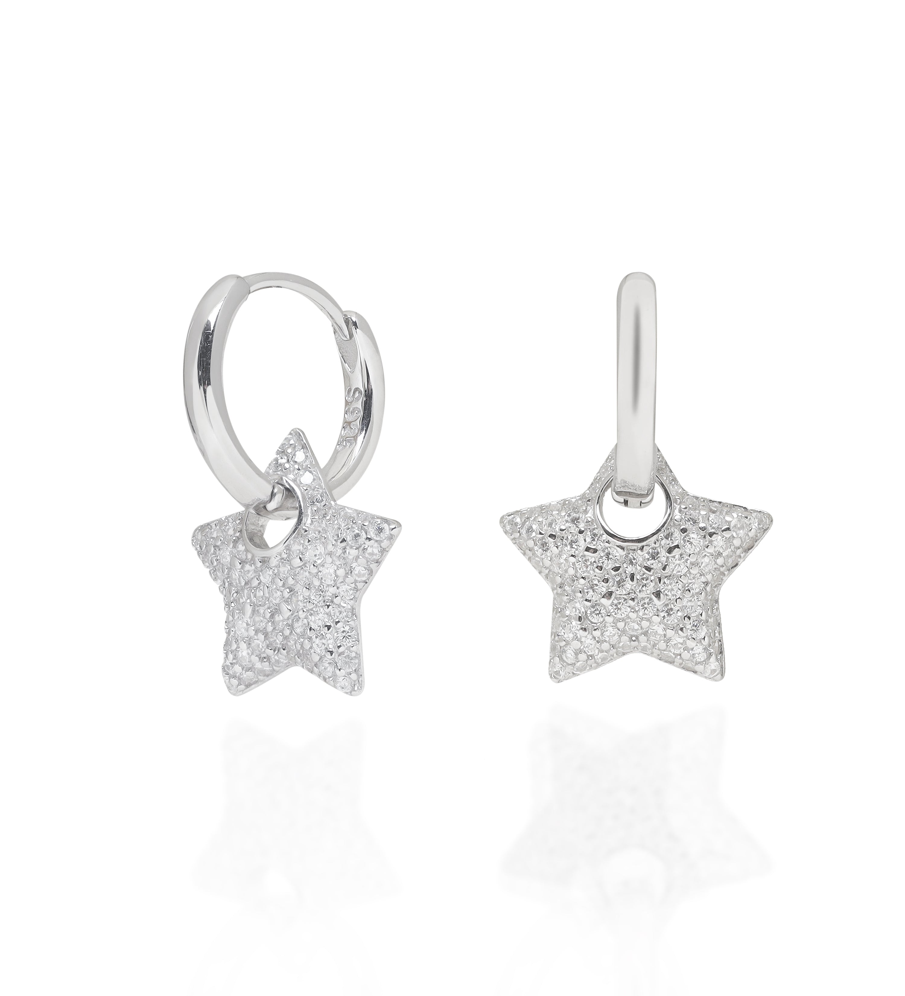 Sparkle Star Drop Hoops