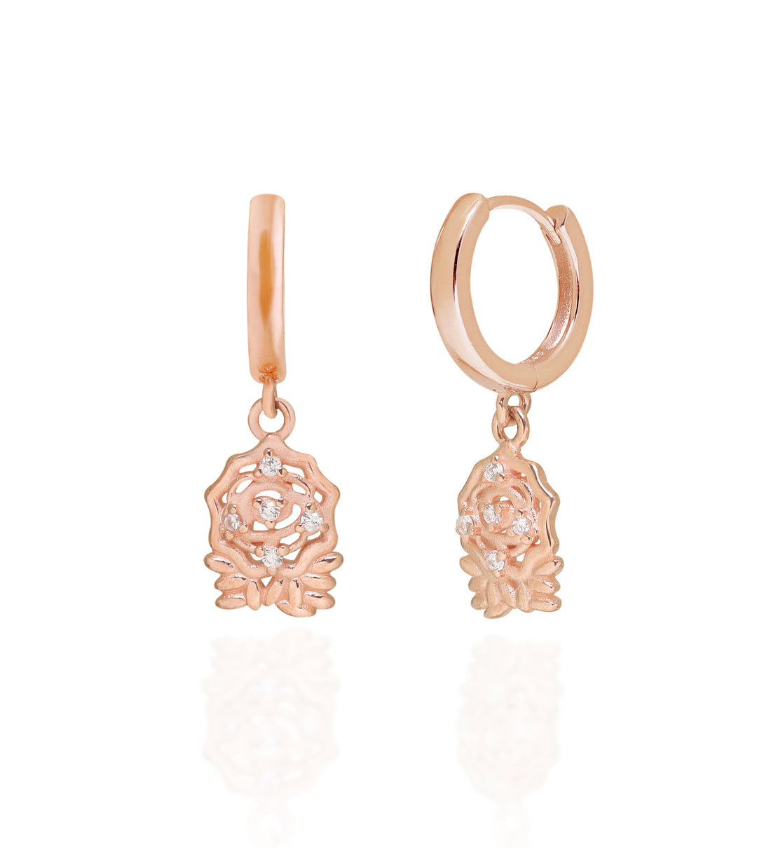 Radiant Rose Drops Hoops