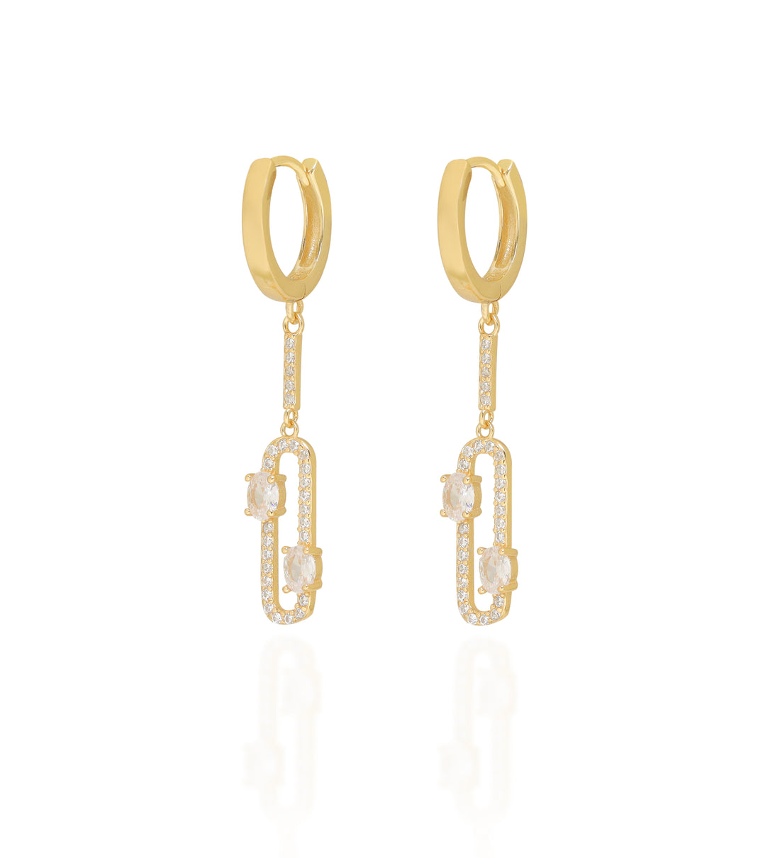 Golden Orbit Drops Hoops