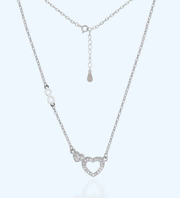 Double Chain Heart Pendant Necklace