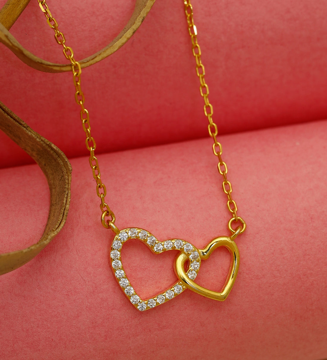 Twin Heart Pendant Necklace