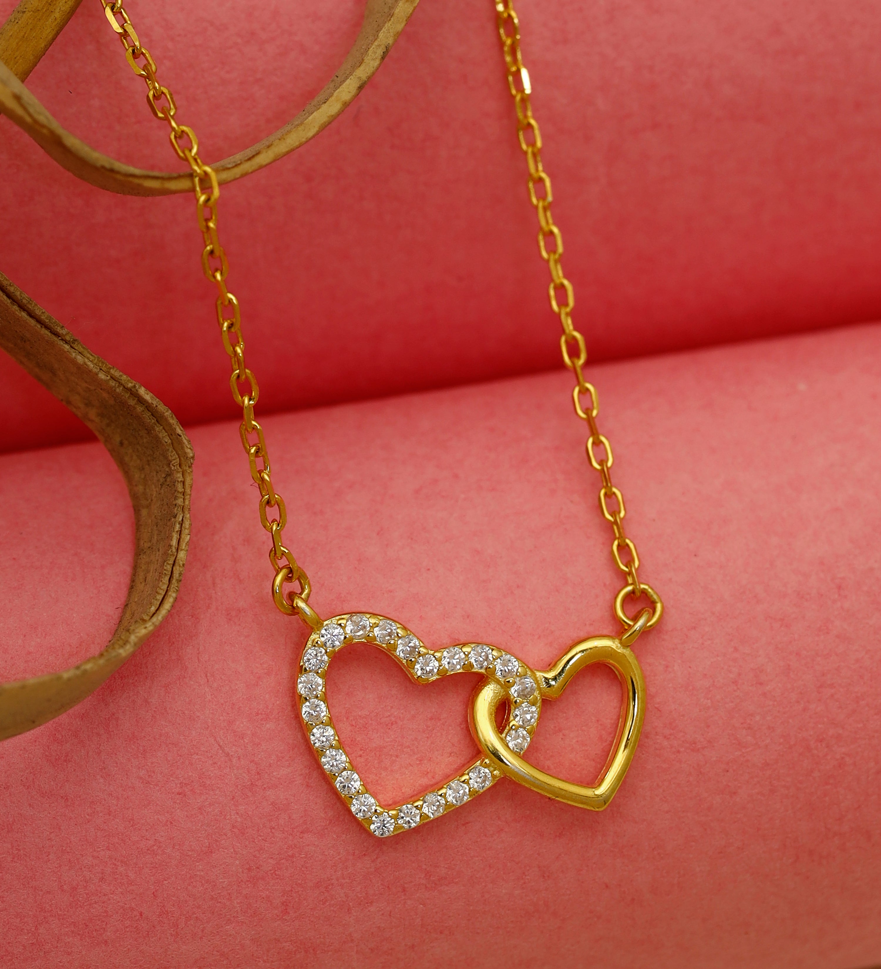 Twin Heart Pendant Necklace