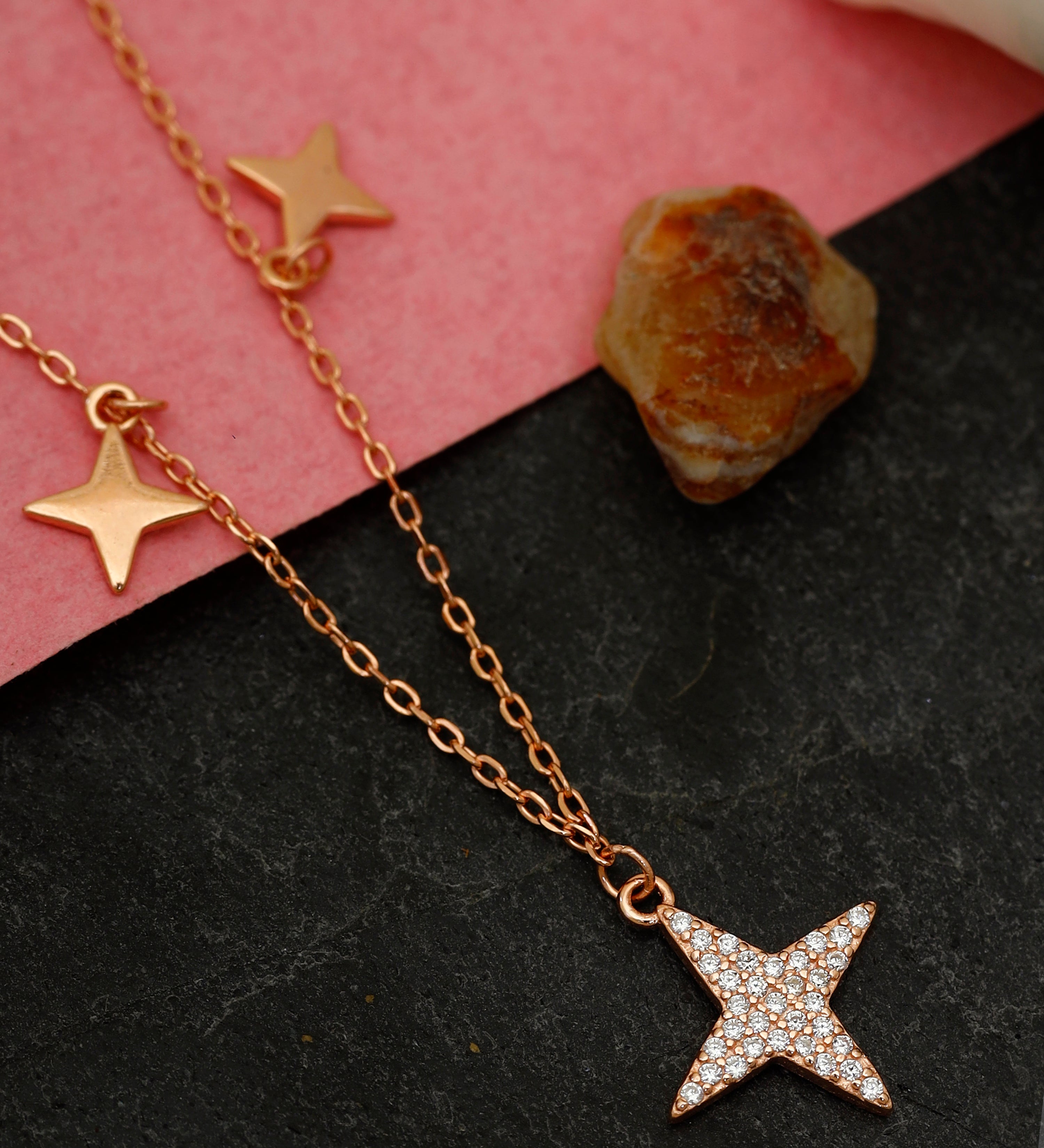 Sparkling Star Drop Necklace