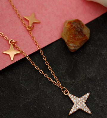 Sparkling Star Drop Necklace